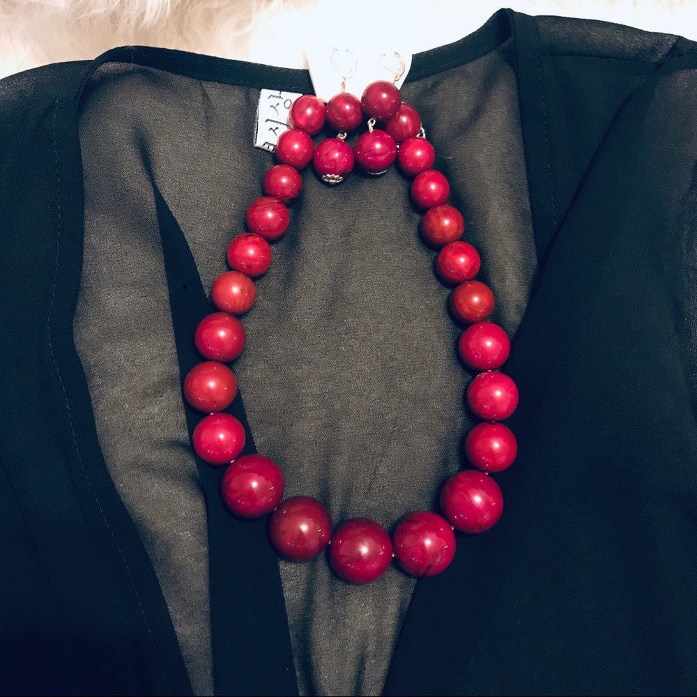 Purple/Berry 18” Beaded Necklace